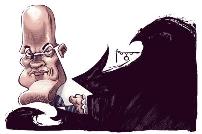 Caricatura de Alexandre de Moraes feita por Gilmar Fraga