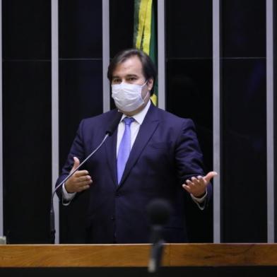 Presidente da Câmara, Rodrigo Maia, discursou em defesa do texto do SenadoFonte: Agência Câmara de Notícias