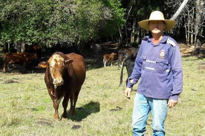 Marcos Czapla, pecuarista de Barao de Cotegipe enfreta dificuldades para engordar o gado devido à estiagem.<!-- NICAID(14500631) -->