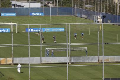  PORTO ALEGRE, RS, BRASIL, 18/05/2020- Treino do Grêmio que ocorreu na manhã dessa segunda feira no CT Luiz Carvalho. Foto: Lauro Alves / Agencia RBS<!-- NICAID(14502179) -->