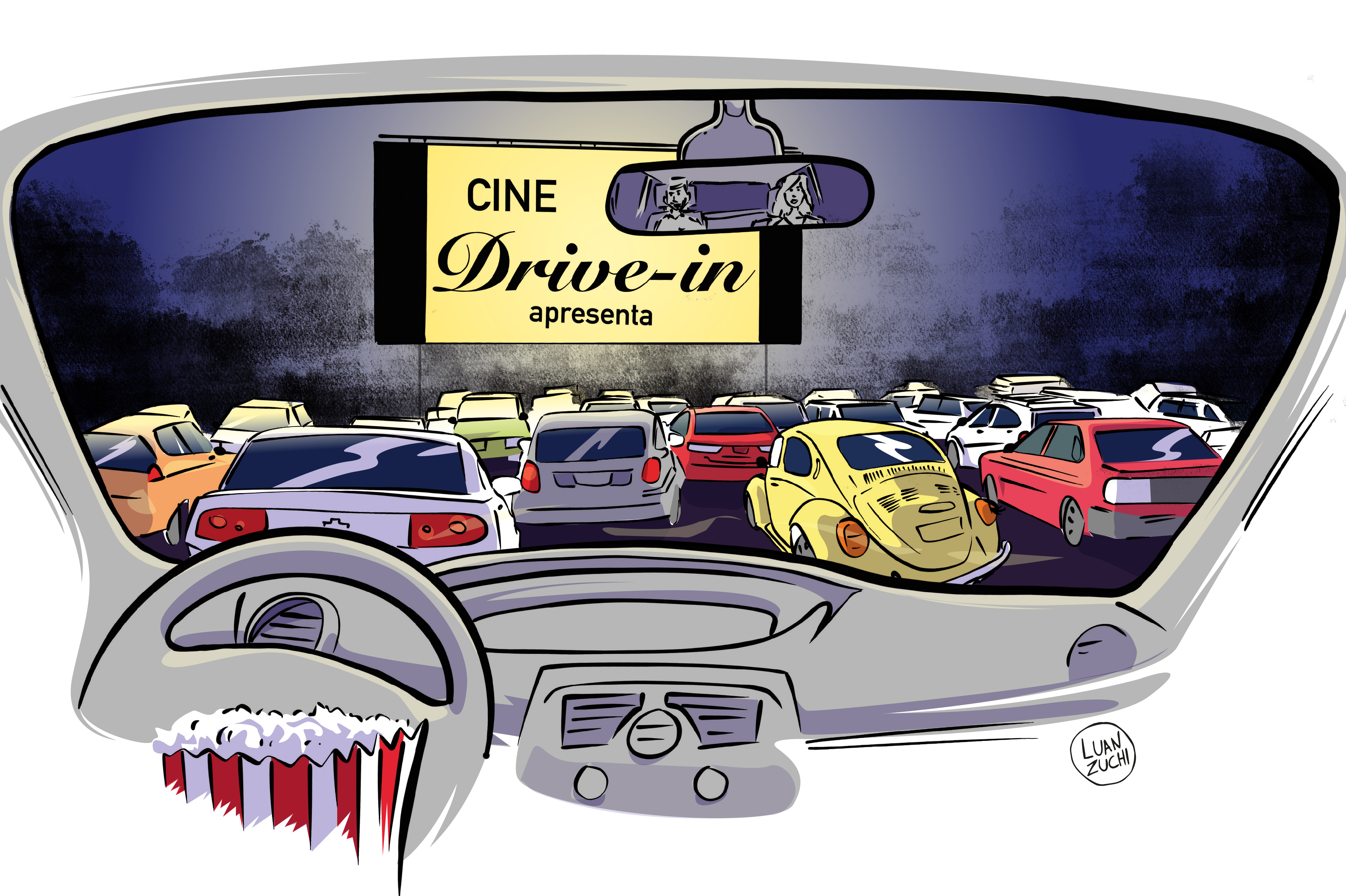 Filmes nacionais estreiam em drive-in para cumprir regra, mas