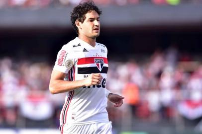 Sao Paulo (SP), 27/04/2019 - São Paulo x Botafogo - Alexandre Pato do São Paulo - Partida entre São Paulo x Botafogo, valido pela primeira rodada do  Campeonato Brasileiro, realizado no estadio do Morumbi, zona sul de Sao Paulo, na tarde deste sabado, 27. (Foto: Eduardo Carmim/Photo Premium/Lancepress!) <!-- NICAID(14056168) -->