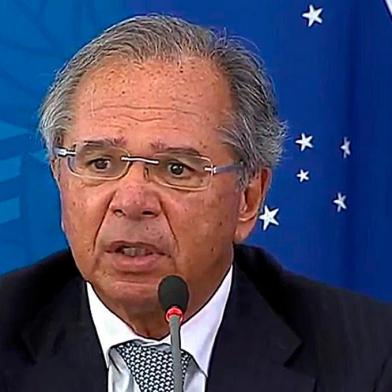 O ministro da economia, Paulo Guedes, durante coletiva sobre o coronavírus <!-- NICAID(14455261) -->