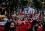 Manifestantes protestam contra o presidente Jair Bolsonaro na Esquina Democrática