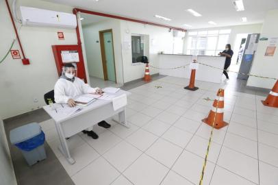  CACHOEIRINHA, BRASIL- Hospital de Campanha montado em ginásio esportivo de Cachoririnha. UPA CENTRO DE TRIAGEM LONGE DO HOSPITAL DE CAMPANHA (FOTOS: LAURO ALVES/AGENCIARBS)<!-- NICAID(14491748) -->