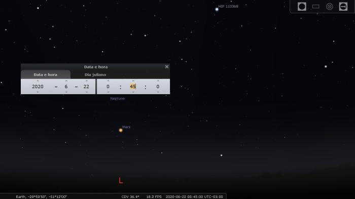 Reprodução / Stellarium