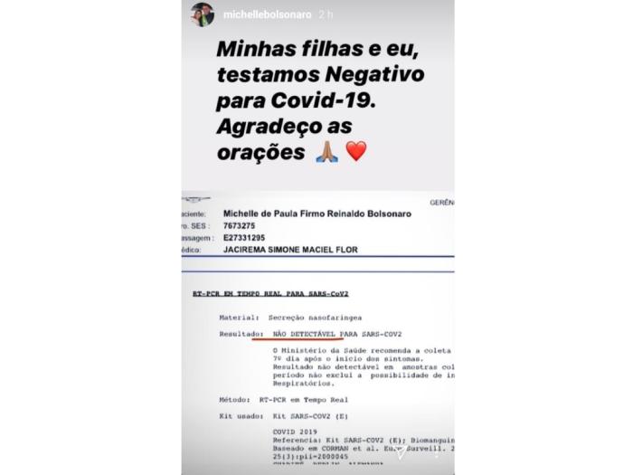 Instagram Michelle Bolsonaro / Reprodução