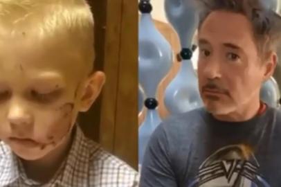 Robert Downey Jr. promete que vai superar Chris Evans em presente a menino que salvou irmã de ataque de cachorro<!-- NICAID(14549414) -->