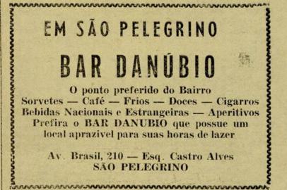  Reclame de 12 de dezembro de 1953 destacando o Bar Danúbio, com a Avenida Itália denominada Avenida Brasil<!-- NICAID(14553123) -->