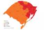 Mapa do distanciamento controlado permanece igual ao da semana anterior, com oito regiões na bandeira vermelha