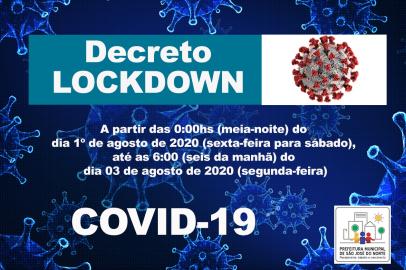 Cartaz de divulgação do lockdown em São José do Norte