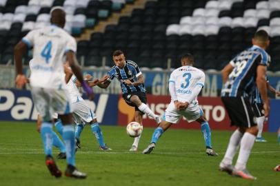  PORTO ALEGRE, RS, BRASIL, 02/08/2020-Grêmio X Novo Hamburgo: jogo válido pela semifinal do segundo turno do Gauchão, na Arena.  Foto: Jefferson Botega / Agencia RBSIndexador: Jeff Botega<!-- NICAID(14559034) -->