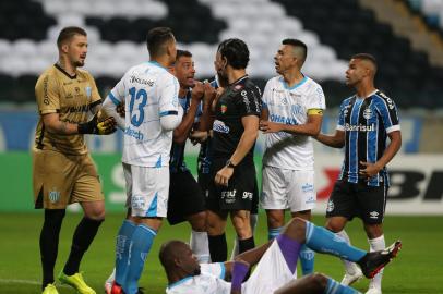  PORTO ALEGRE, RS, BRASIL, 02/08/2020-Grêmio X Novo Hamburgo: jogo válido pela semifinal do segundo turno do Gauchão, na Arena.  Foto: Jefferson Botega / Agencia RBSIndexador: Jeff Botega<!-- NICAID(14559061) -->