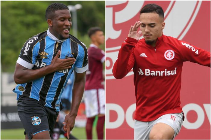 Montagem sobre fotos de Guilherme Rodrigues e Ricardo Duarte / GRPress/Grêmio, Divulgação e Inter, Divulgação