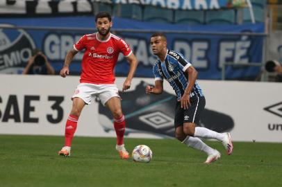  PORTO ALEGRE, RS, BRASIL - 05/08/2020 - GRÊMIO X INTERNACIONAL: Jogo ocorre na Arena e define o campeão do segundo turno do Gauchão 2020. Devido à pandemia do coronavírus, partida será realizada sem público, seguindo rigorosos protocolos sanitários. (FOTO: Jefferson Botega/Agência RBS)Indexador: Jeff Botega<!-- NICAID(14561636) -->