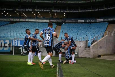  PORTO ALEGRE, RS, BRASIL - 05/08/2020 - GRÊMIO X INTERNACIONAL: Jogo ocorre na Arena e define o campeão do segundo turno do Gauchão 2020. Devido à pandemia do coronavírus, partida será realizada sem público, seguindo rigorosos protocolos sanitários. (FOTO: Jefferson Botega/Agência RBS)Indexador: Jeff Botega<!-- NICAID(14561710) -->