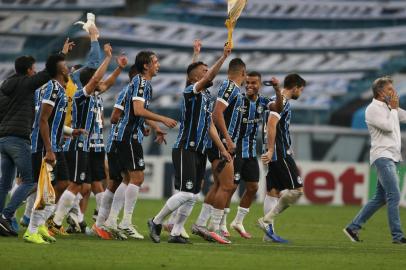  PORTO ALEGRE, RS, BRASIL - 05/08/2020 - GRÊMIO X INTERNACIONAL: Jogo ocorre na Arena e define o campeão do segundo turno do Gauchão 2020. Devido à pandemia do coronavírus, partida será realizada sem público, seguindo rigorosos protocolos sanitários. (FOTO: Jefferson Botega/Agência RBS)Indexador: Jeff Botega<!-- NICAID(14561751) -->