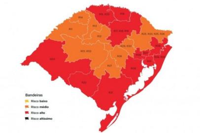  Mapa preliminar da 14ª rodada do Distanciamento Controlado tem 12 regiões em vermelho - mapa preliminar de 07/08/2020<!-- NICAID(14563548) -->