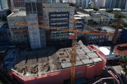 A construção do Hospital Nora Teixeira, na Santa Casa de Porto Alegre,  está na sua quarta laje<!-- NICAID(14566819) -->