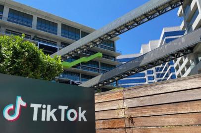 (FILES) In this file photo taken on August 11, 2020, the logo of Chinese video app TikTok is seen on the side of the companys new office space at the C3 campus in Culver City, in the westside of Los Angeles. - TikTok CEO Kevin Mayer said on August 26, 2020 he has quit the company as tensions soar between Washington and Beijing over the Chinese-owned video platform. Mayers resignation comes days after TikTok filed a lawsuit challenging a crackdown by the US government over claims the wildly popular social media app can be used to spy on Americans. (Photo by Chris DELMAS / AFP)<!-- NICAID(14577846) -->