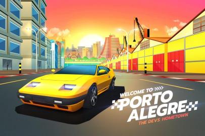 Horizon Chase game gaúcho da Aquiris, que colocou Porto Alegre como uma das cidades com corridas.<!-- NICAID(14571808) -->