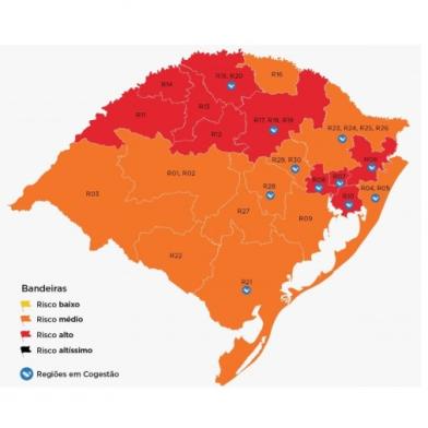 Mapa preliminar do modelo de distanciamento controlado da 17ª rodada