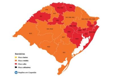 Mapa da 18ª rodada do modelo de distanciamento controlado