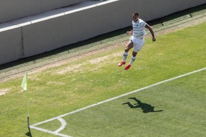 Oeste e Juventude Campeonato Brasileiro Série BO jogador Breno Henrique comemora gol do Juventude durante a partida entre Oeste e Juventude, válido pelo Campeonato Brasileiro Série B,  no estádio Arena Barueri, na cidade e Barueri, SP, neste sábado, 05. Diego Motta/Futura PressEditoria: ESPLocal: BARUERIIndexador: DIEGO MOTTA/FUTURA PRESS<!-- NICAID(14585437) -->