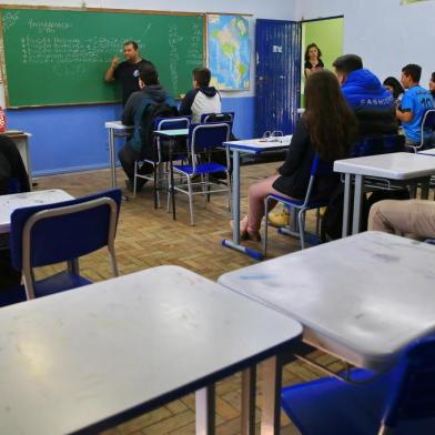  CACHOEIRINHA - RS - BR - 30.09.2019Esvaziamento do Ensino Médio.Escola Osvaldo Camargo onde alunos vão desistindo de estudar ao longo do ano.FOTÓGRAFO: TADEU VILANI AGÊNCIARBS -  Editoria/Caderno: Editoria Sua Vida<!-- NICAID(14269555) -->