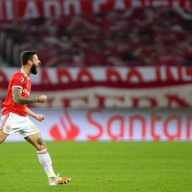  Porto Alegre, BRASIL - 16/09/2020- Copa CONMEBOL Libertadores 2020 - Internacional (BRA) Vs América de Cali - Gabriel Boschilia de Internacional celebra su gol ante America de Cali en el Estadio Beira Rio Photo by : Staff Images /CONMEBOLLocal: CanoasIndexador: Jeferson GuarezeFotógrafo: Fotografo<!-- NICAID(14594179) -->