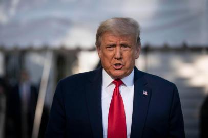 WASHINGTON, DC - SEPTEMBER 19: U.S. President Donald Trump speaks to members of the press prior to his departure from the White House on September 19, 2020 in Washington, DC. President Trump is traveling to North Carolina for a campaign rally.   Sarah Silbiger/Getty Images/AFP<!-- NICAID(14596556) -->