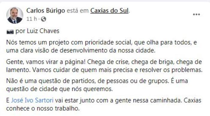 Twitter Carlos Búrigo / Reprodução