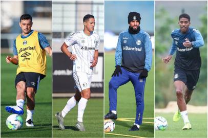 Robinho, Lucas Araújo, Maicon e Jean Pyerre, jogadores do Grêmio