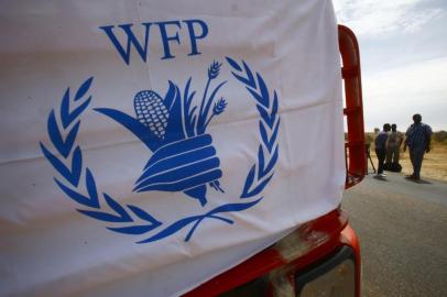 (FILES) In this file photo taken on May 19, 2017 A convoy of trucks carrying humanitarian assistance provided by the World Food Program (WFP) to Southern Sudanese refugees, drives in the North Kordofan state. - The World Food Progamme (WPF) wins the 2020 Nobel Peace Prize, the Norwegian Nobel Committee has has announced on October 09, 2020. (Photo by ASHRAF SHAZLY / AFP)<!-- NICAID(14613074) -->