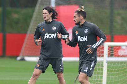  Cavani e Alex Telles em treino do Manchester United<!-- NICAID(14620525) -->