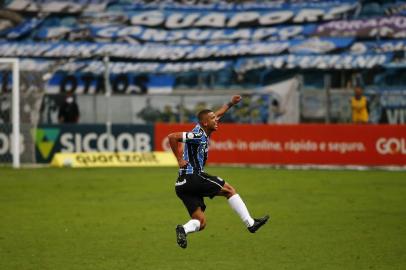  PORTO ALEGRE, RS, BRASIL - 02.11.2020 - O Grêmio recebe o Bragantino na Arena, em Porto Alegre, pela 19ª rodada do Brasileirão. (Foto: Félix Zucco/Agencia RBS)<!-- NICAID(14632747) -->