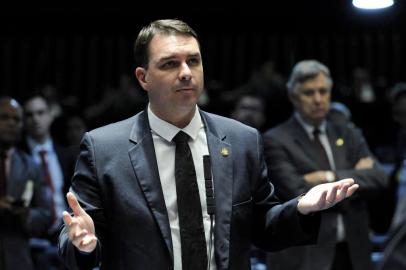 Plenário do Senado Federal durante sessão deliberativa ordinária. \r\rEm pronunciamento, à bancada, senador Flávio Bolsonaro (PSL-RJ).\r\rFoto: Roque de Sá/Agência Senado. Foto de 26/06/2019