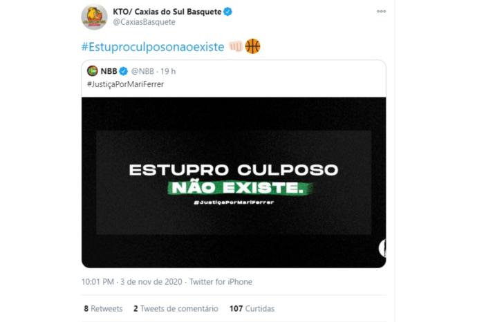 Reprodução / Twitter @CaxiasBasquete