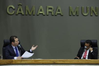  PORTO ALEGRE, RS, BRASIL - 06.11.2020 - pRefeito Nelson Marchezan presta esclarecimentos à Comissão Processante na Câmara Municipal a respeito do processo de impeachment que rola na Casa. (Foto: Isadora Neumann/Agencia RBS)Indexador: ISADORA NEUMANN<!-- NICAID(14636931) -->