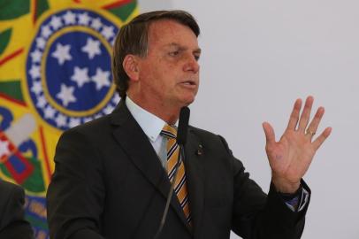 O Presidente Jair Bolsonaro, durante evento de lancamento da Retomada do Turismo. AlianÃ§a nacional que, com seguranÃ§a e responsabilidade, busca acelerar a recuperaÃ§Ã£o do setor e reduzir o impacto socioeconÃ´mico da Covid-19 apÃ³s a paralisaÃ§Ã£o das atividades.<!-- NICAID(14639804) -->