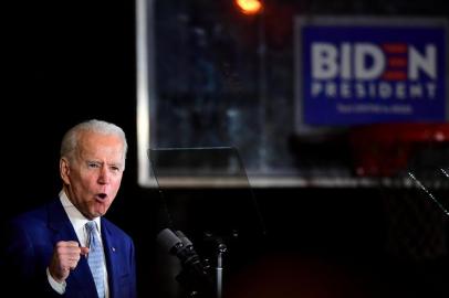 Democratic presidential hopeful former Vice President Joe Biden speaks during a Super Tuesday event in Los Angeles on March 3, 2020. (Photo by Frederic J. BROWN / AFP)<!-- NICAID(14439680) -->