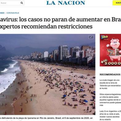 Argentina, jornal La Nacion, mostra preocupação com covid-19 no Brasil<!-- NICAID(14650546) -->