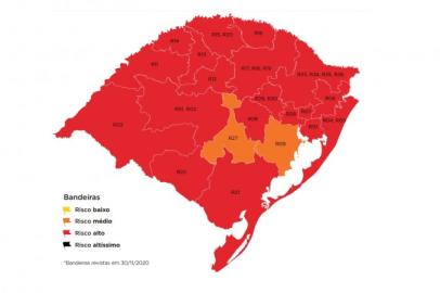 Mapa do distanciamento controlado entre 1 e 7 de dezembro