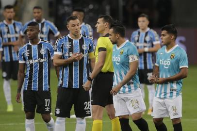  PORTO ALEGRE, RS, BRASIL - 03.12.2020 - O Grêmio recebe o Guaraní-PAR nesta quinta-feira (3), na Arena, em jogo válido pela volta das oitavas de final da Libertadores. (Foto: Mateus Bruxel/Agencia RBS)<!-- NICAID(14660276) -->