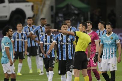  PORTO ALEGRE, RS, BRASIL - 03.12.2020 - O Grêmio recebe o Guaraní-PAR nesta quinta-feira (3), na Arena, em jogo válido pela volta das oitavas de final da Libertadores. (Foto: Mateus Bruxel/Agencia RBS)<!-- NICAID(14660279) -->