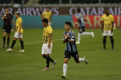  PORTO ALEGRE, RS, BRASIL - 03.12.2020 - O Grêmio recebe o Guaraní-PAR nesta quinta-feira (3), na Arena, em jogo válido pela volta das oitavas de final da Libertadores. (Foto: Mateus Bruxel/Agencia RBS)<!-- NICAID(14660310) -->