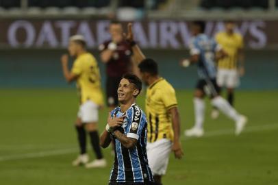  PORTO ALEGRE, RS, BRASIL - 03.12.2020 - O Grêmio recebe o Guaraní-PAR nesta quinta-feira (3), na Arena, em jogo válido pela volta das oitavas de final da Libertadores. (Foto: Mateus Bruxel/Agencia RBS)<!-- NICAID(14660311) -->