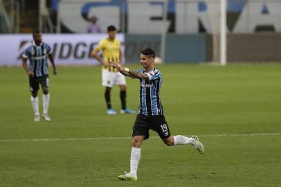  PORTO ALEGRE, RS, BRASIL - 03.12.2020 - O Grêmio recebe o Guaraní-PAR nesta quinta-feira (3), na Arena, em jogo válido pela volta das oitavas de final da Libertadores. (Foto: Mateus Bruxel/Agencia RBS)<!-- NICAID(14660314) -->