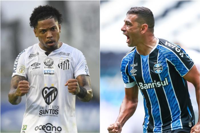 Montagem sobre fotos de divulgação / Flickr de Grêmio FBPA e Santos Futebol Clube