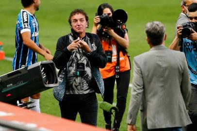  PORTO ALEGRE, RS, BRASIL - 09.12.2020 - O Grêmio recebe o Santos nesta quarta-feira (9), na Arena, em jogo válido pela idas das quartas de final da Libertadores. (Foto: Marco Favero/Agencia RBS)Indexador: Felix Zucco<!-- NICAID(14664893) -->